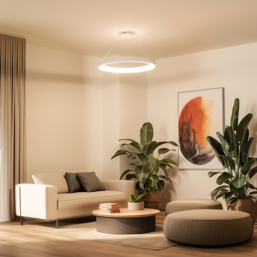 Brilagi - LED luster s mogućnošću prigušivanja na sajli FALCON II LED/108W/230V 3000-6500K Ø 80 cm bijela + daljinski upravljač