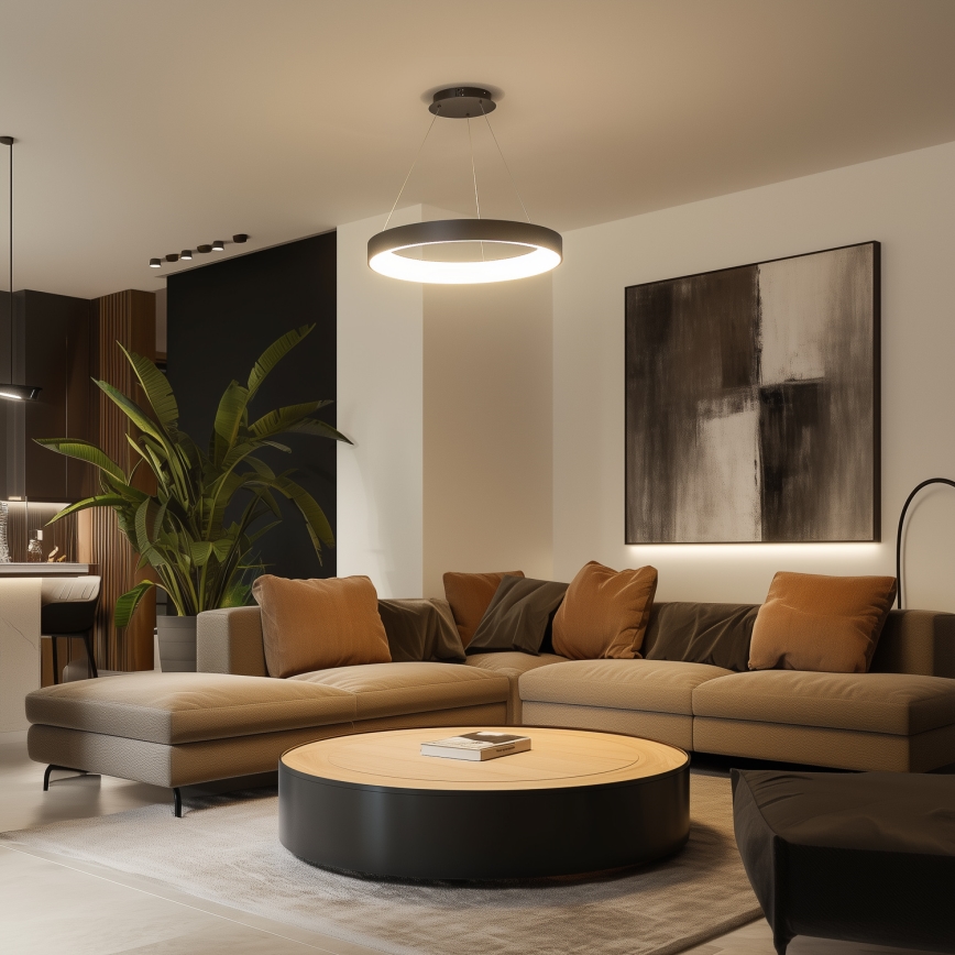 Brilagi - LED luster s mogućnošću prigušivanja na sajli FALCON II LED/99W/230V 3000-6500K promjer 60 cm crna + daljinski upravljač