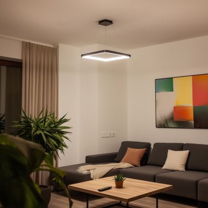 Brilagi - LED luster na sajli s mogućnošću prigušivanja FALCON SLIM LED/50W/230V 3000-6500K 50x50 cm crna + daljinski upravljač
