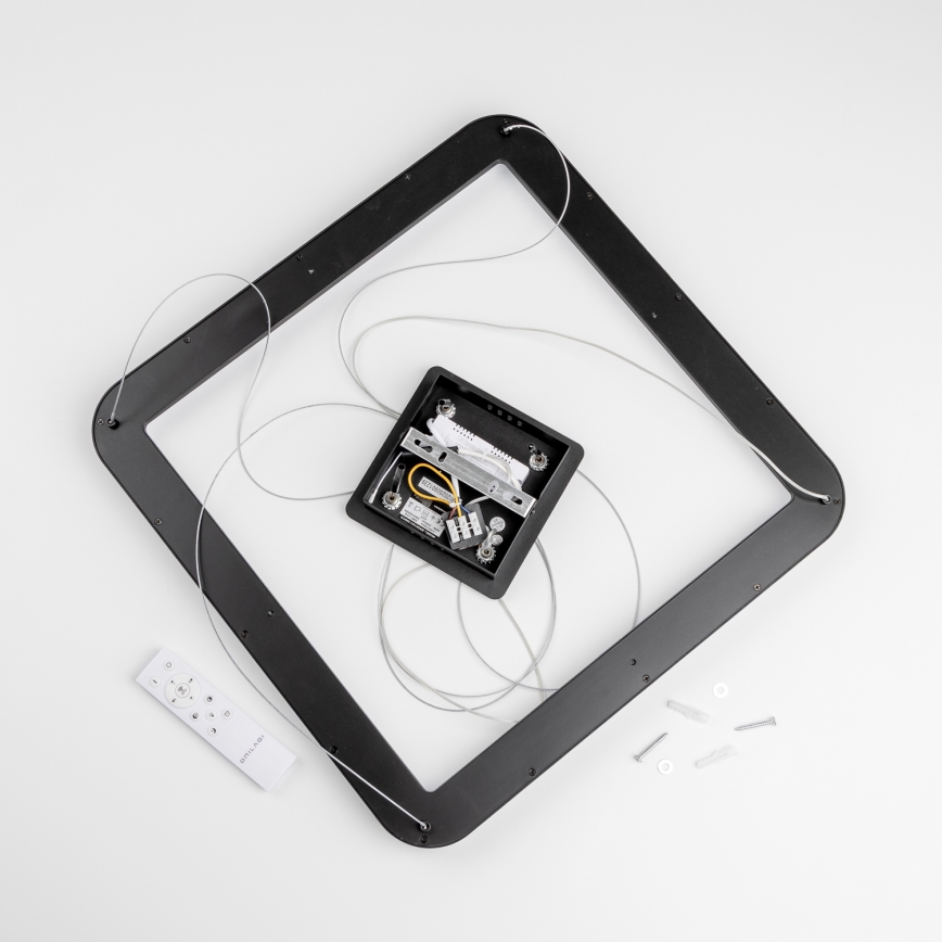 Brilagi - LED luster na sajli s mogućnošću prigušivanja FALCON SLIM LED/50W/230V 3000-6500K 50x50 cm crna + daljinski upravljač