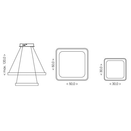 BRILAGI - LED luster s mogućnošću prigušivanja na kabelu FALCON SLIM LED/78W/230V 3000-6500K 50x50 cm bež + daljinski upravljač