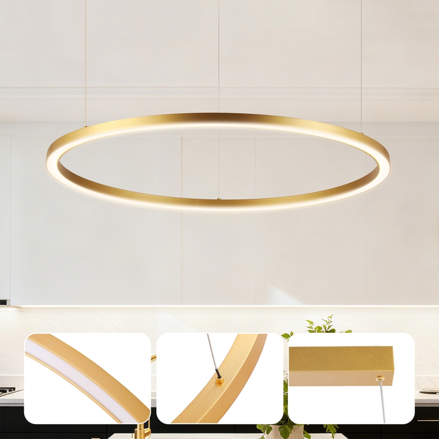 Brilagi - LED prigušivi luster na sajli PORTOFINO LED/60W/230V 3000-6000K Ø 80 cm zlatna + daljinski upravljač