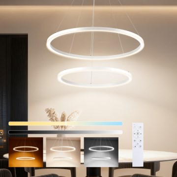 Brilagi - LED luster s prigušivanjem na sajli PORTOFINO LED/98W/230V 3000-6000K pr. 80 cm bijela + daljinski upravljač