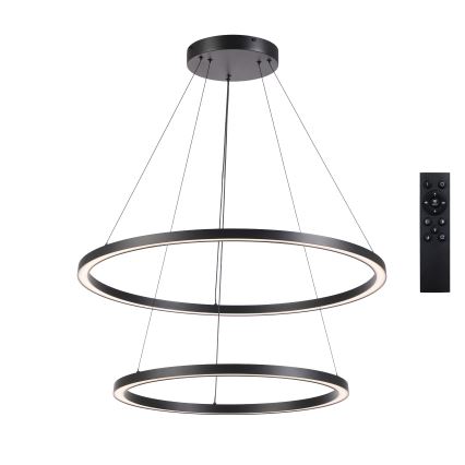 Brilagi - LED luster s mogućnošću prigušivanja na sajli PORTOFINO LED/98W/230V 3000-6000K Ø 80 cm crni + daljinski upravljač