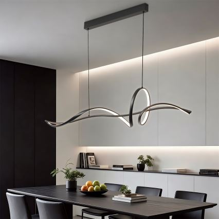 Brilagi - LED luster s mogućnošću prigušivanja na sajli SIGNATURE LED/55W/230V 3000-6000K 120x23 cm crna + daljinski upravljač