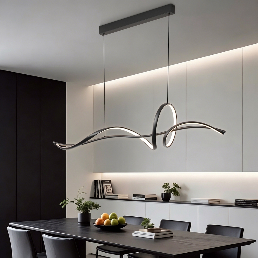 Brilagi - LED luster s mogućnošću prigušivanja na sajli SIGNATURE LED/55W/230V 3000-6000K 120x23 cm crna + daljinski upravljač