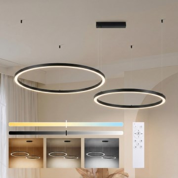 Brilagi - LED luster s prigušivanjem na užetu PORTOFINO LED/98W/230V 3000-6000K crna + daljinski upravljač