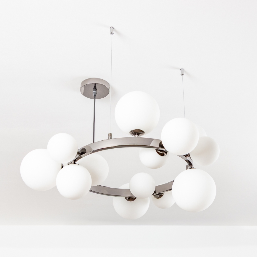 Brilagi - LED lustr na užetu MILLA 15xG9/3W/230V crni krom/bijela