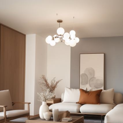 Brilagi - LED lustr na užetu MILLA 15xG9/3W/230V crni krom/bijela