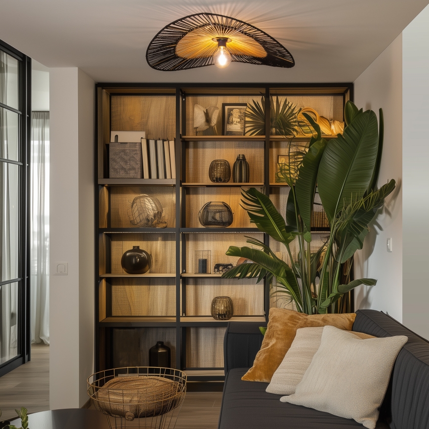 Brilagi - LED nadgradna stropna svjetiljka CERIA BOHO 1xE27/40W/230V promjer 50 cm crna/smeđa