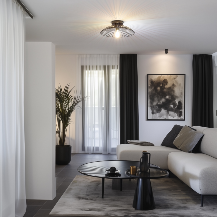 Brilagi - LED nadgradna stropna svjetiljka CERIA WIRE 1xE27/40W/230V Ø 26 cm crna