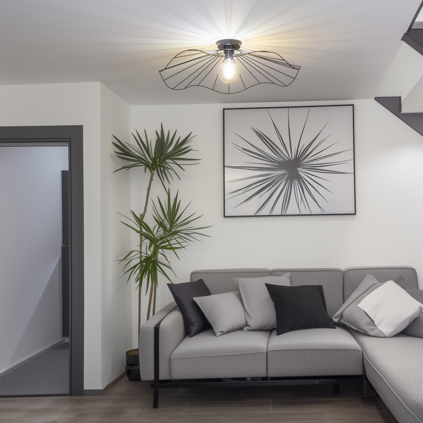 Brilagi - LED nadgradna stropna svjetiljka CERIA WIRE 1xE27/40W/230V Ø 80 cm crna