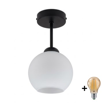 BRILAGI - LED Nadgradna stropna svjetiljka RETRO GLASS 1xE27/60W/230V, promjer 15 cm, crna/bijela