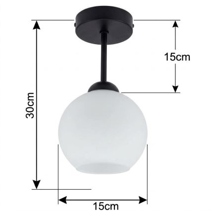 BRILAGI - LED Nadgradna stropna svjetiljka RETRO GLASS 1xE27/60W/230V, promjer 15 cm, crna/bijela