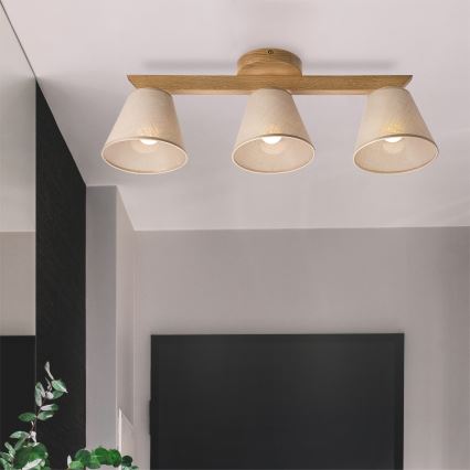 Brilagi - LED  Nadgradni luster ANTHONY 3xE14/40W/230V hrast/bež