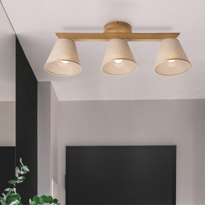 Brilagi - LED  Nadgradni luster ANTHONY 3xE14/40W/230V hrast/bež