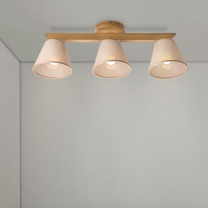 Brilagi - LED  Nadgradni luster ANTHONY 3xE14/40W/230V hrast/bež