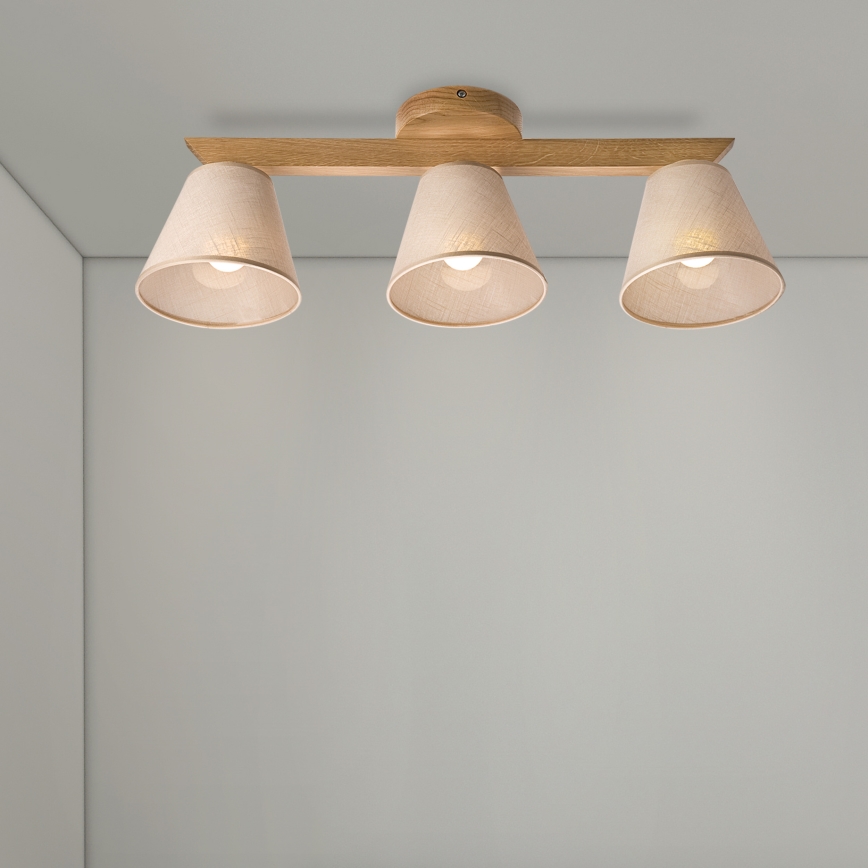 Brilagi - LED  Nadgradni luster ANTHONY 3xE14/40W/230V hrast/bež