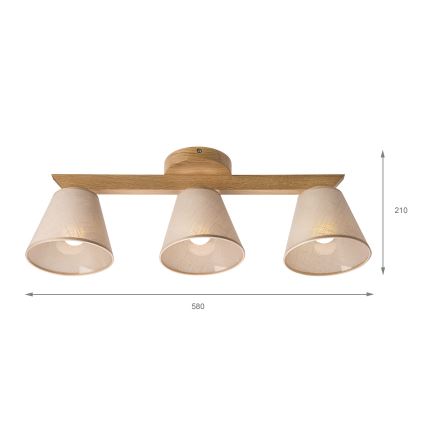 Brilagi - LED  Nadgradni luster ANTHONY 3xE14/40W/230V hrast/bež