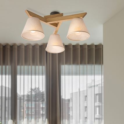 Brilagi - LED  Nadgradni luster ANTHONY 3xE14/40W/230V hrast/bež