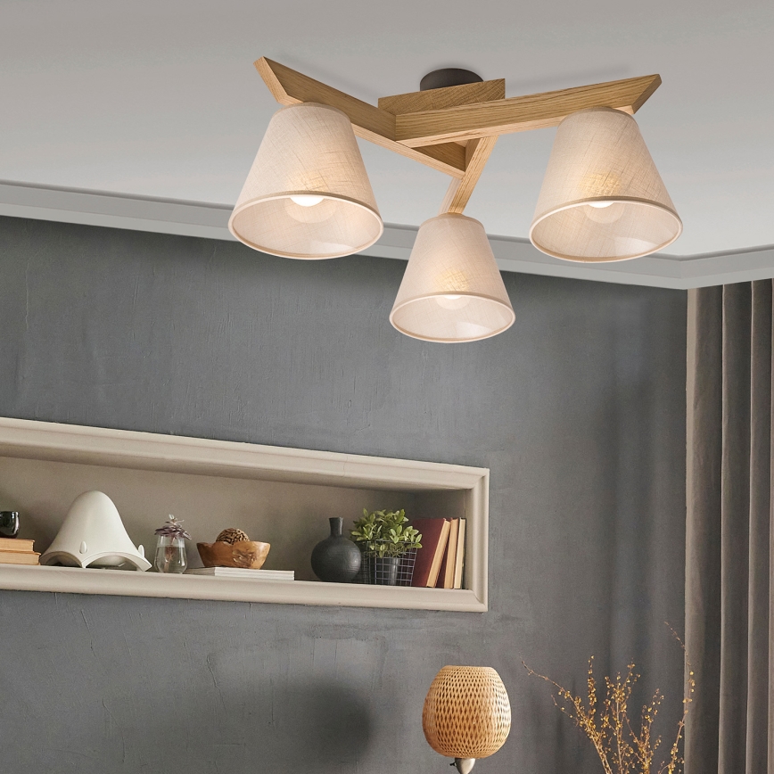 Brilagi - LED  Nadgradni luster ANTHONY 3xE14/40W/230V hrast/bež