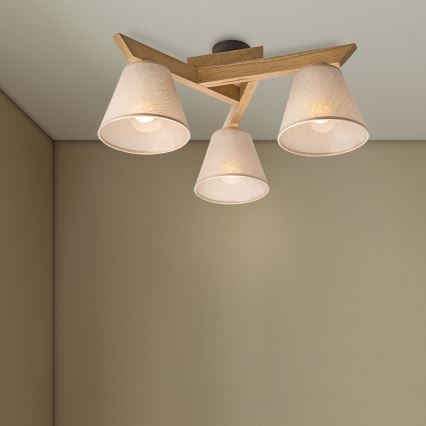 Brilagi - LED  Nadgradni luster ANTHONY 3xE14/40W/230V hrast/bež