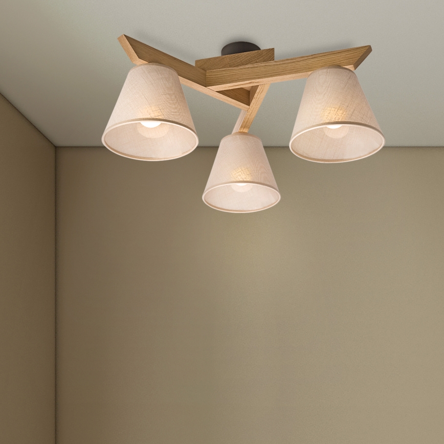 Brilagi - LED  Nadgradni luster ANTHONY 3xE14/40W/230V hrast/bež