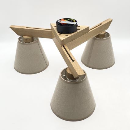 Brilagi - LED  Nadgradni luster ANTHONY 3xE14/40W/230V hrast/bež