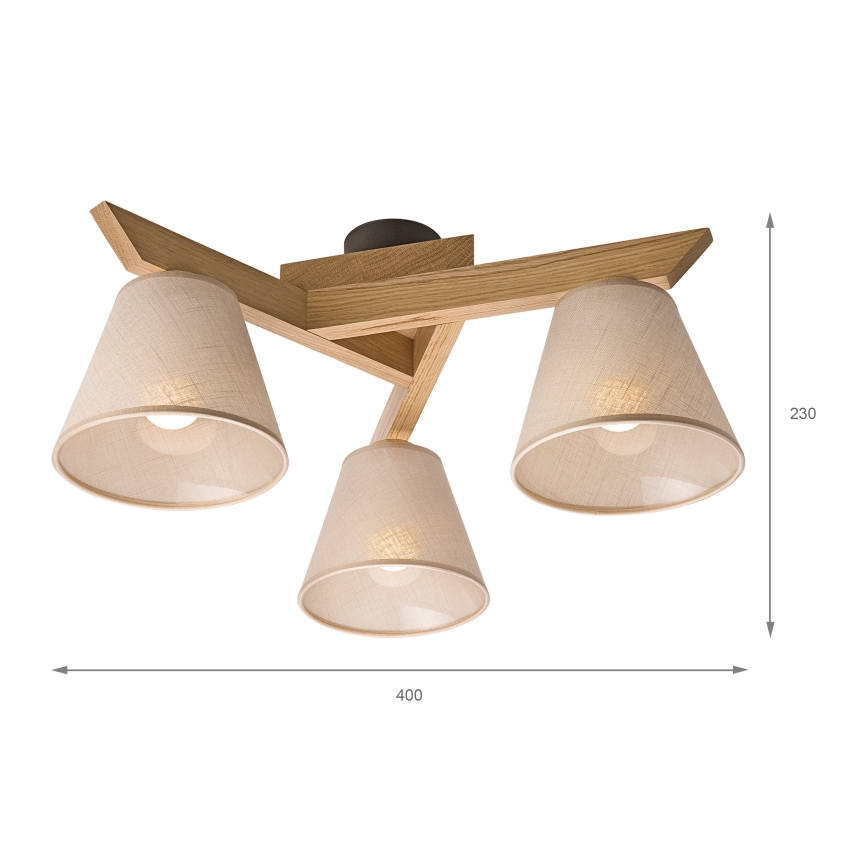 Brilagi - LED  Nadgradni luster ANTHONY 3xE14/40W/230V hrast/bež