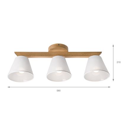 Brilagi - LED  Nadgradni luster ANTHONY 3xE14/40W/230V hrast/bijela