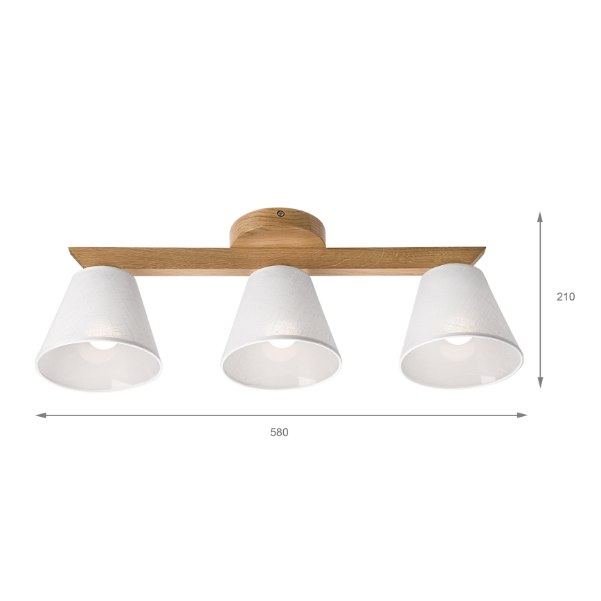 Brilagi - LED  Nadgradni luster ANTHONY 3xE14/40W/230V hrast/bijela