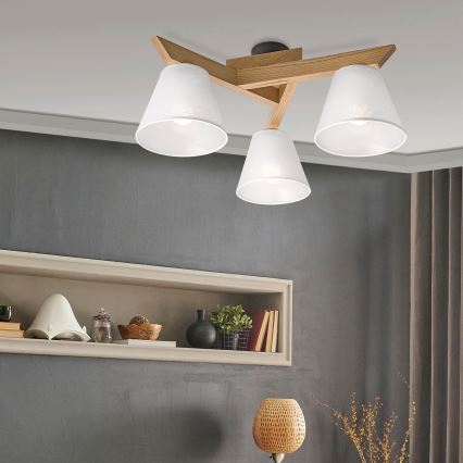 Brilagi - LED  Nadgradni luster ANTHONY 3xE14/40W/230V hrast/bijela
