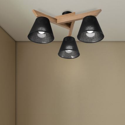 Brilagi - LED  Nadgradni luster ANTHONY 3xE14/40W/230V hrast/crna