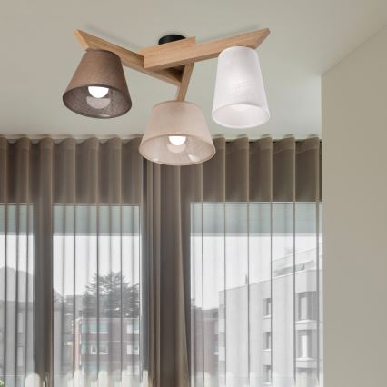 Brilagi - LED  Nadgradni luster ANTHONY 3xE14/40W/230V hrast