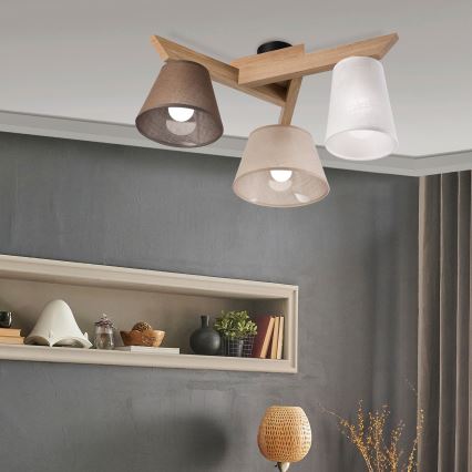 Brilagi - LED  Nadgradni luster ANTHONY 3xE14/40W/230V hrast