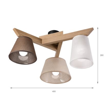 Brilagi - LED  Nadgradni luster ANTHONY 3xE14/40W/230V hrast