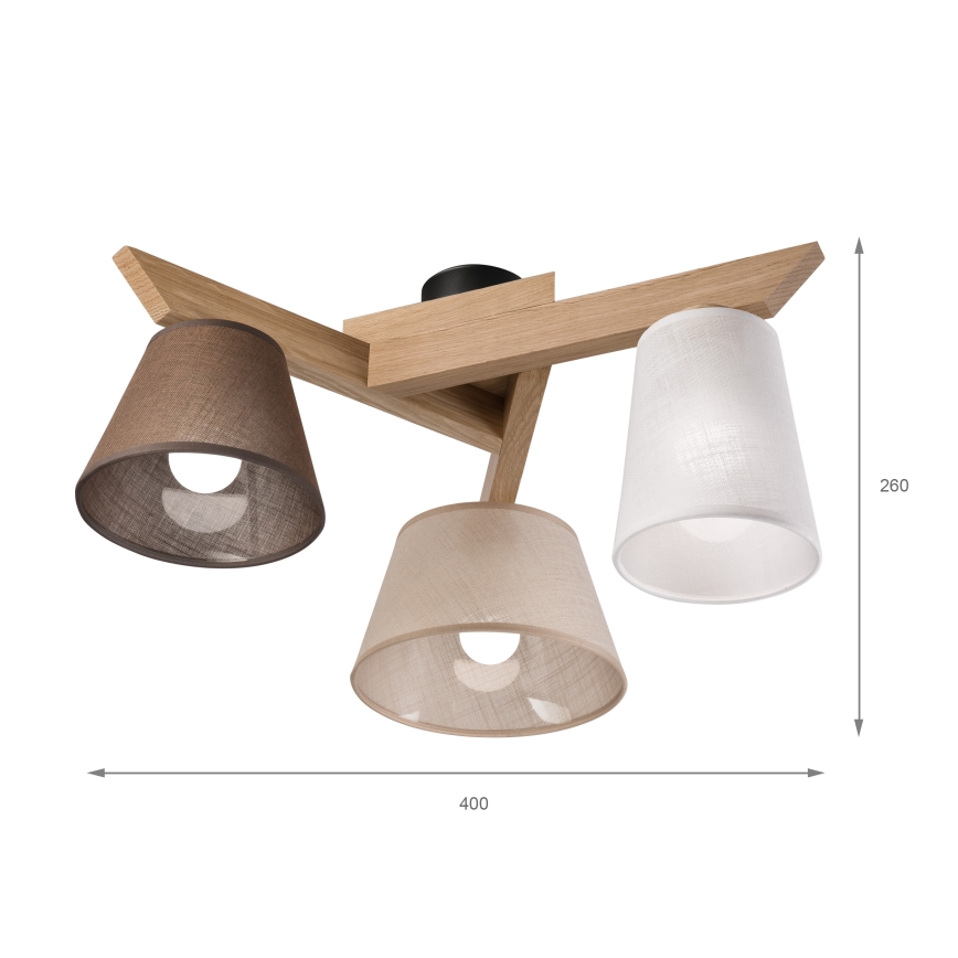 Brilagi - LED  Nadgradni luster ANTHONY 3xE14/40W/230V hrast