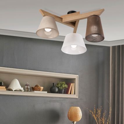 Brilagi - LED  Nadgradni luster ANTHONY 3xE14/40W/230V hrast