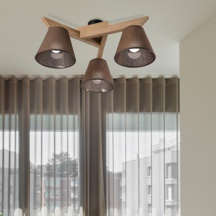 Brilagi - LED  Nadgradni luster ANTHONY 3xE14/40W/230V hrast/smeđa