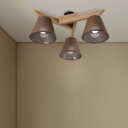 Brilagi - LED  Nadgradni luster ANTHONY 3xE14/40W/230V hrast/smeđa