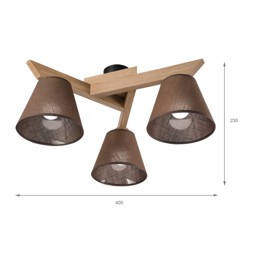 Brilagi - LED  Nadgradni luster ANTHONY 3xE14/40W/230V hrast/smeđa