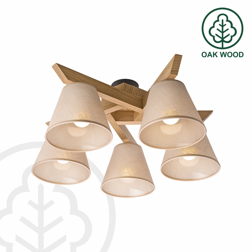 Brilagi - LED  Nadgradni luster ANTHONY 5xE14/40W/230V hrast/bež