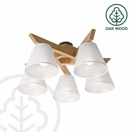 Brilagi - LED  Nadgradni luster ANTHONY 5xE14/40W/230V hrast/bijela