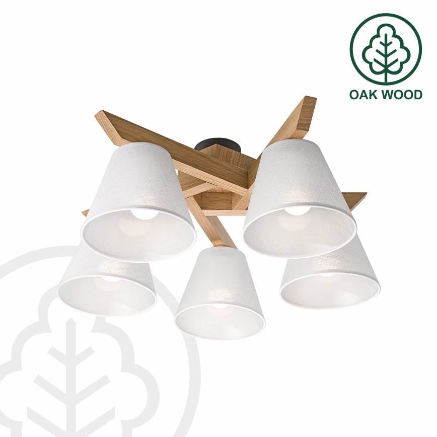 Brilagi - LED  Nadgradni luster ANTHONY 5xE14/40W/230V hrast/bijela