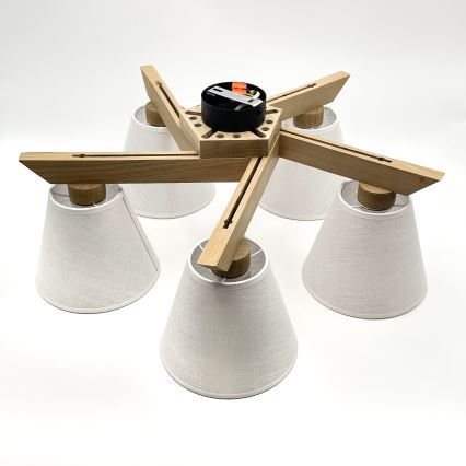 Brilagi - LED  Nadgradni luster ANTHONY 5xE14/40W/230V hrast/bijela