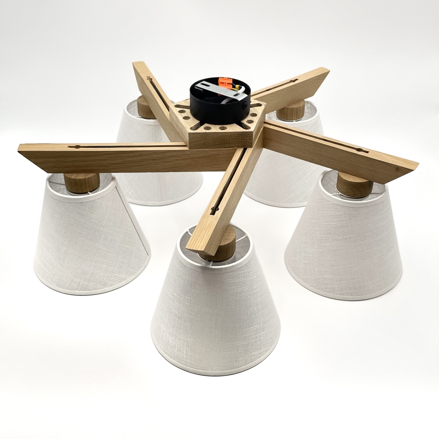 Brilagi - LED  Nadgradni luster ANTHONY 5xE14/40W/230V hrast/bijela