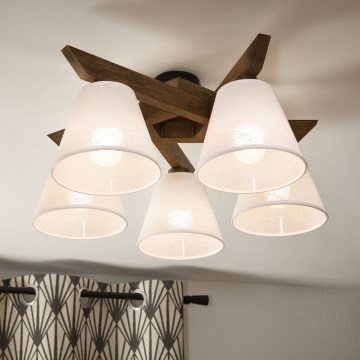 Brilagi - LED  Nadgradni luster ANTHONY 5xE14/40W/230V hrast/bijela