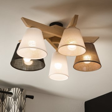 Brilagi - LED  Nadgradni luster ANTHONY 5xE14/40W/230V hrast
