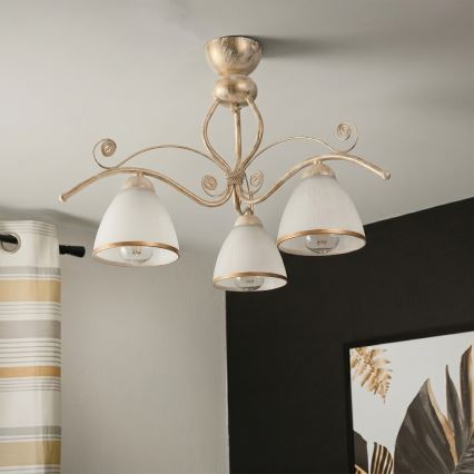 Brilagi - LED nadgradni luster ANTICO 3xE27/60W/230V 3000K bijela patina