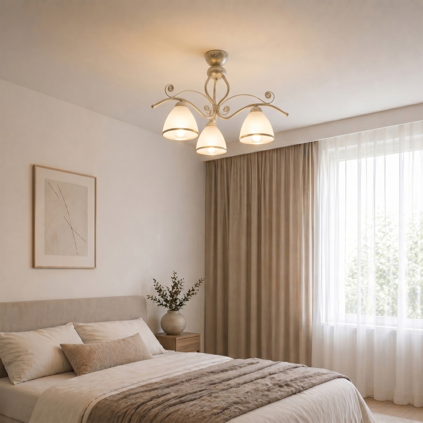 Brilagi - LED nadgradni luster ANTICO 3xE27/60W/230V 3000K bijela patina